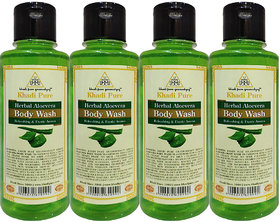 Khadi Pure Herbal Aloevera Body Wash - 210ml (Set of 4)