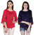 Jollify Branded Women's Blue and red Top Combo Pack Of 2