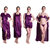 Senslife Satin Purple 6pc Set of Nighty, Wrap Gown, Top, Shorts, Bra  Thong SL002 A