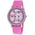 Round Dial Pink Pu Analog Watch For Women