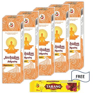 Jeehukm Adhytm Prayer Stick Pack Of 5 With One Pack TARANG 3IN1 FREE