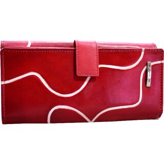 arpera Signature Red Genuine Leather Ladies Wallet  C11445-3A