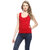 Simply Awesome Red Hosiery Round Neck Sleeveless Solid GirlS Camisoles