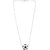 Lil Ballerina Sterling Silver Black & Silver Football Pendant With Chain For Girl