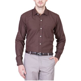 Akaas Brown Full sleeves Formal Shirt For Men
