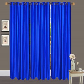 Hdecore Plain polyster blue Door Curtain Set of three