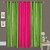 Hdecore Polyester 2 Green 1 Light Pink Door Curtain (7 Feet)