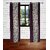 Purple Polyester Floral Eyelet Long Door Curtain - Pack of 2