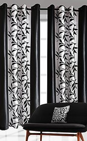 HDecore Black Kolaveri Door Curtains 2 pc 7ft