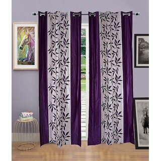 HDecore Purple Kolaveri Door Curtains 1 pc 7ft