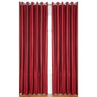                       HDecore Mehroon Plain Door Curtain 1 pc 7ft                                              
