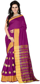 Bhuwal Fashion Multicolor Cotton Silk Embroidered Saree With Blouse