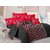 Welhouse Black  Abstract Design Herbal Cotton Double Bedsheet with 2 CONTRAST Pillow Cover-Best TC-175
