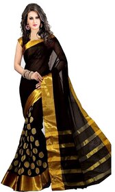 Bhuwal Fashion Embroidered Polycotton Saree With Blouse