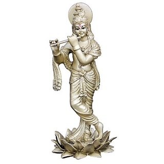 Brass Finish Lotus Krishna