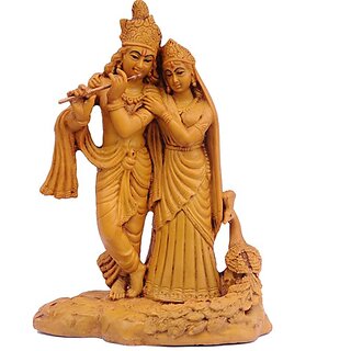 Mayur Radha Krishna (Wood Finish)