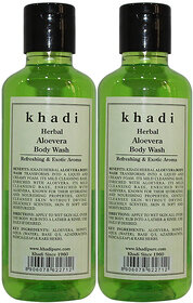 Khadi Herbal Aloevera Body Wash - 210ml (Set of 2)