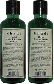 Khadi Herbal Amla  Brahmi Hair Oil - 210ml (Set of 2)