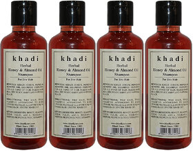 Khadi Herbal Honey  Almond Oil Shampoo - 210ml (Set of 4)