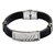 Men Style Classic Geometric Pattern Best Friend Silver and Black Silicone And Stainless Steel Square Bracelet For Men and Women