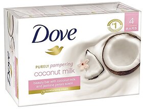 IMPORTED DOVE PURELY PAMPERING COCONUT MILK BEAUTY BAR-135 GM (PACK OF 4)