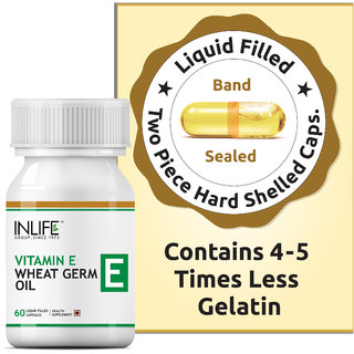 Inlife Vitamin E 400 Iu Wheat Germ Oil 60 Capsules For Hair Fall Acne Marks