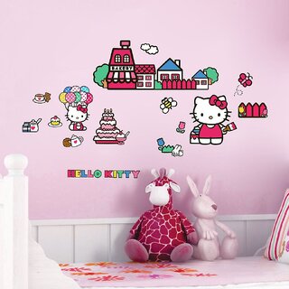                       Wall Sticker Hello Kittysurface Covering Area 40 X 22 Inch                                              