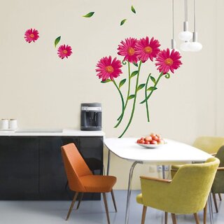 Wall Sticker (Red flowers,Wall Covering Area 35 Inch x 29 Inch)