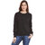 Miss Chase Women's Black Round Neck 3/4th Sleeves Basic Solid/Plain Top