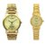 Golden Combo Wrist Watches For Couple