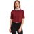 Miss Chase Women's Red Round Neck Half Sleeves Crop Tops Solid/Plain Top