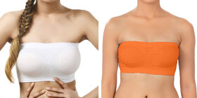 Hothy Wirefree Non-Padded Strapless Tube Bra (Pack Of 2)
