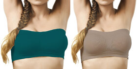 Hothy Wirefree Non-Padded Strapless Tube Bra (Pack Of 2)