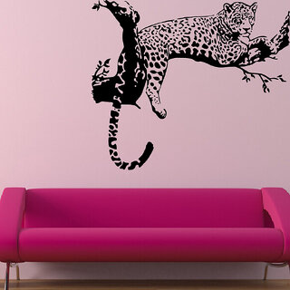                       Decor Villa Wall Sticker (Tiger on tree ,Surface Covering Area 27 x 23 Inch)                                              