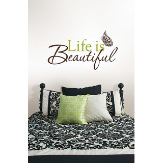                       Decor Villa Wall Sticker (Life is beautiful,Surface Covering Area 20 x 35 Inch)                                              