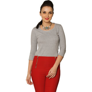 Miss Chase Women's Round Neck Cap Sleeves Basic Plain Top Miss Chase Women's Round Neck Cap Sleeves Basic Plain Top