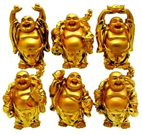 Set of 6 Laughing Budha in 6 Different Positions