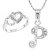 Vighnaharta Hum Tum Heart Ring with Initial Alphabet ''P'' Pendant Rhodium Plated Jewellery Combo set