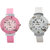 Glory Combo Of Two-Baby Pink And White Glory Circular Dial Watch For Women