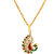 Memoir Brass CZ Meenakari Peacock chain necklace pendant