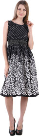Westchic BLACK on WHITE FLOWER Midi Dress