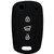 Silicone Key Cover Fit For Hyundai I20 3 Button Flip Key Models Upto 2012-13 (Black)