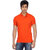 Ketex Men's Orange Plain Synthetic Polo Collar T-Shirt