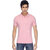 Ketex Men's Pink Plain Synthetic Polo Collar T-Shirt