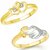 Vighnaharta Valentine Love Gift CZ Gold and Rhodium Plated Alloy Combo Ring set for Women and Girls [1047FRG-1082FRG] - [VFJ1238FRG16]