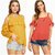 Raabta Musterd yellow  Peach Not Sleeve Top Set of Two Combo