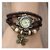 NEW Vintage star Watches For Women Genuine Leather Watch Bracelet Wrist Watch Brown Star KB441 (BROWN DORI )