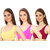 Hothy  Yellow Pink  Maroon Sports Air Bra ( Pack Of 3)