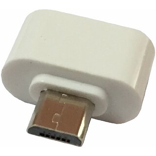 Mini OTG Adopter for Micro USB Mobile Phones (White Color) by KSJ Accessories