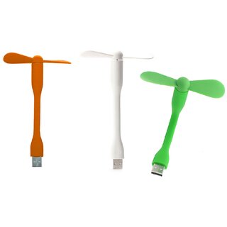 (Pack of 3) Tricolor Flexible USB Fan by KSJ Accessories